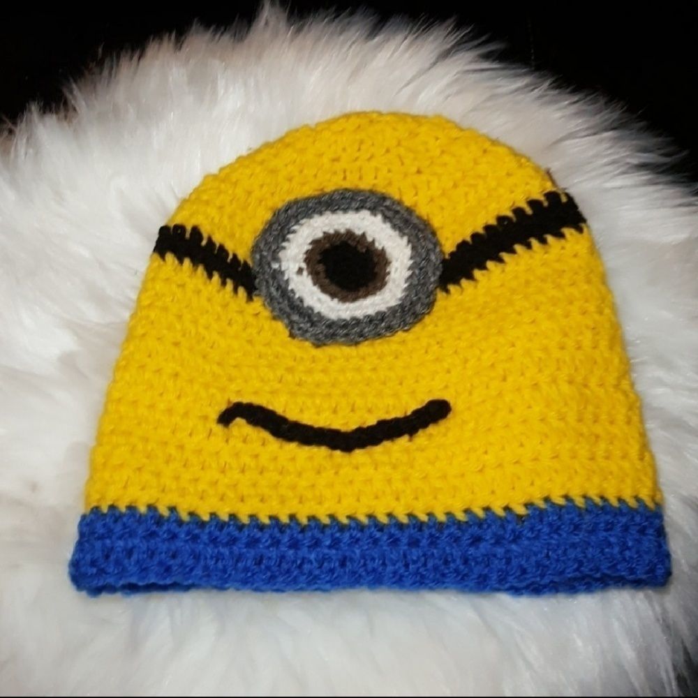 Kids Handmade Minions Crochet Hat For Boy or Girl